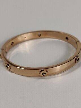 Kate Spade New York Spot The Spade Rose Gold Tone Studded Bangle Bracelet Signed